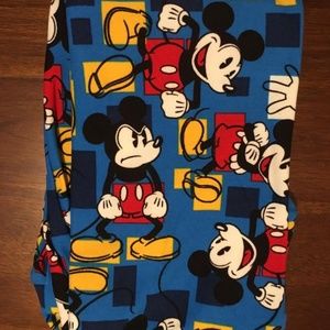 Lularoe Disney OS Leggings Mickey Mouse on Blue